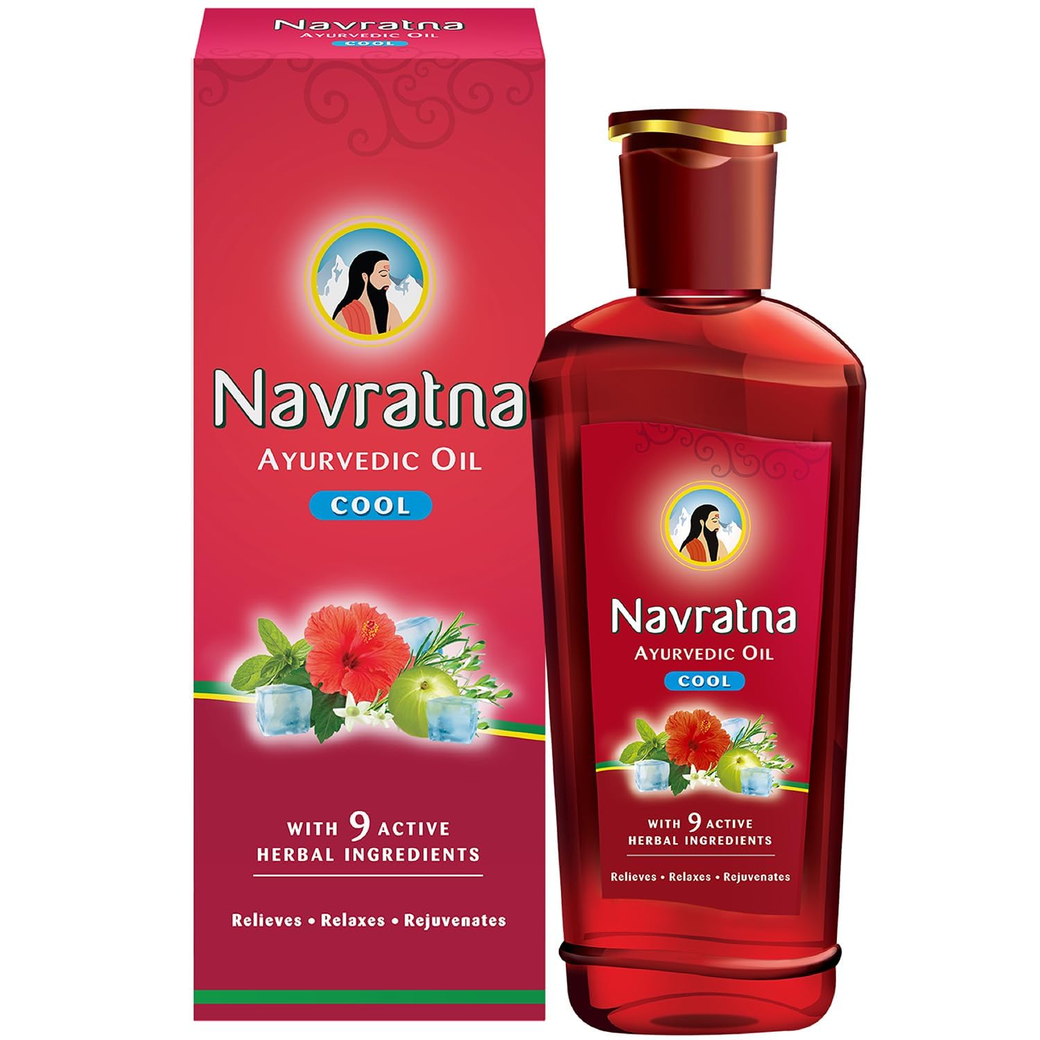 Navratna Ayurvedic Cool Hair Oil with 9 Active Herbal Ingredients