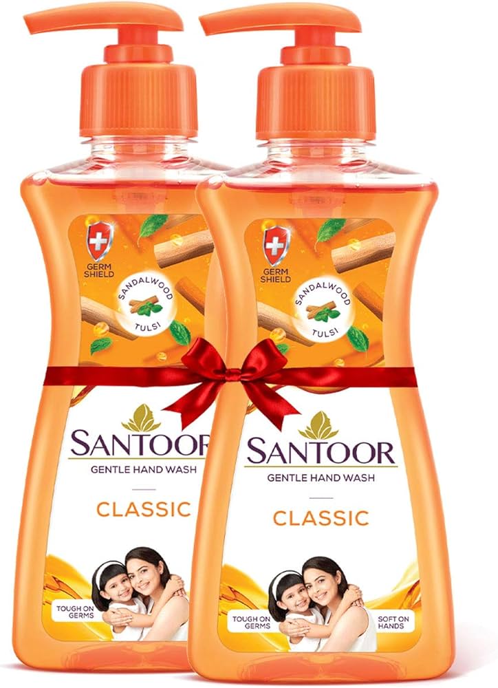 Santoor Classic Sandalwood & Tulsi Handwash 200 ml (Buy 1 Get 1 Free)